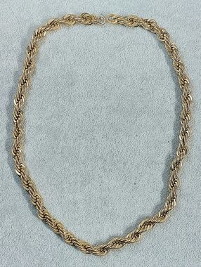 Chunky Gold Rope Chain Vintage Necklace - Women Jewelry